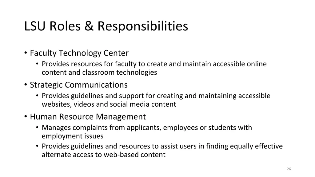 lsu roles responsibilities 2