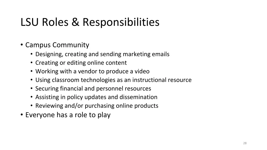 lsu roles responsibilities 4