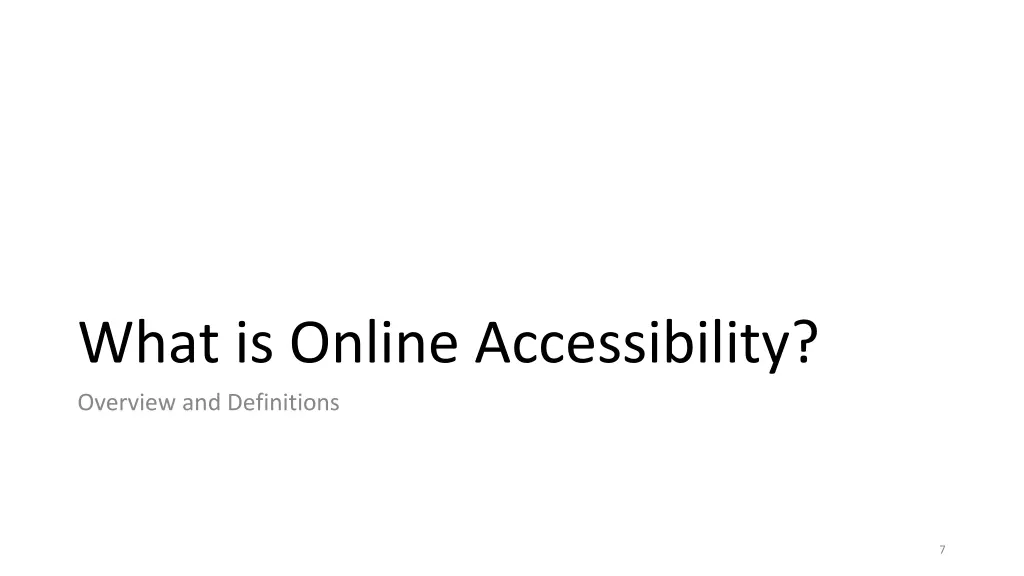 what is online accessibility overview