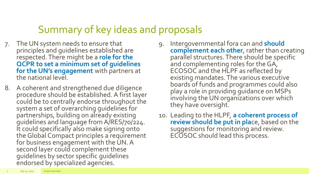 summary of key ideas and proposals 1