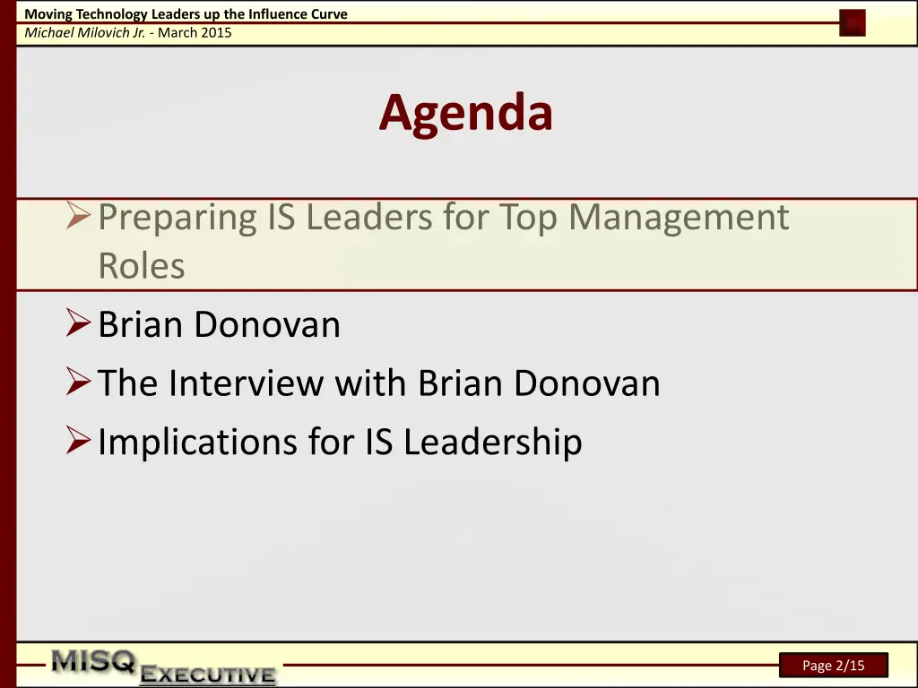 moving technology leaders up the influence curve 1