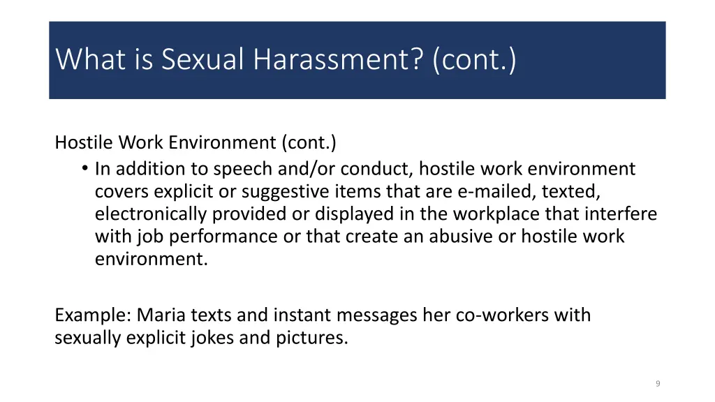 what is sexual harassment cont 3