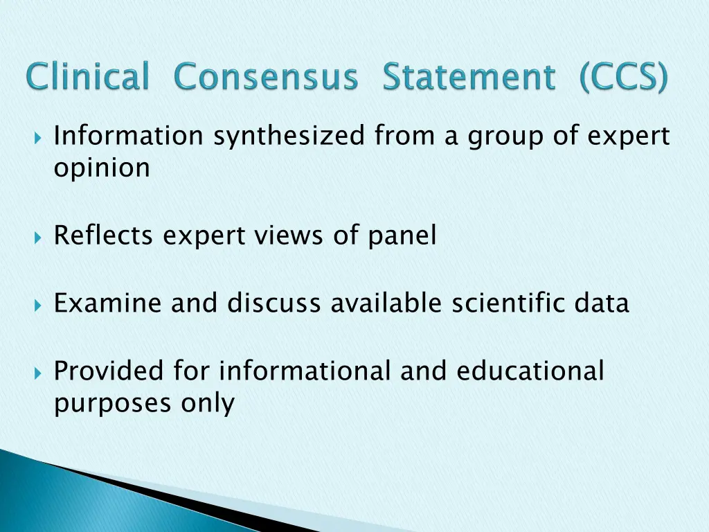 information synthesized from a group of expert