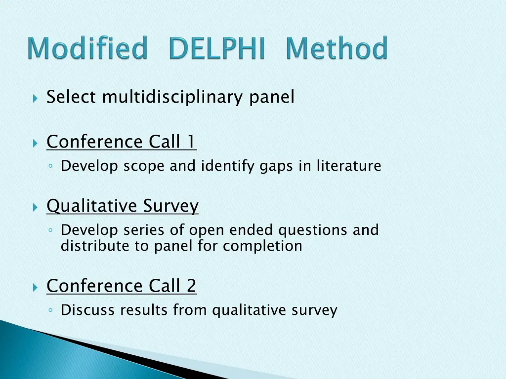 select multidisciplinary panel