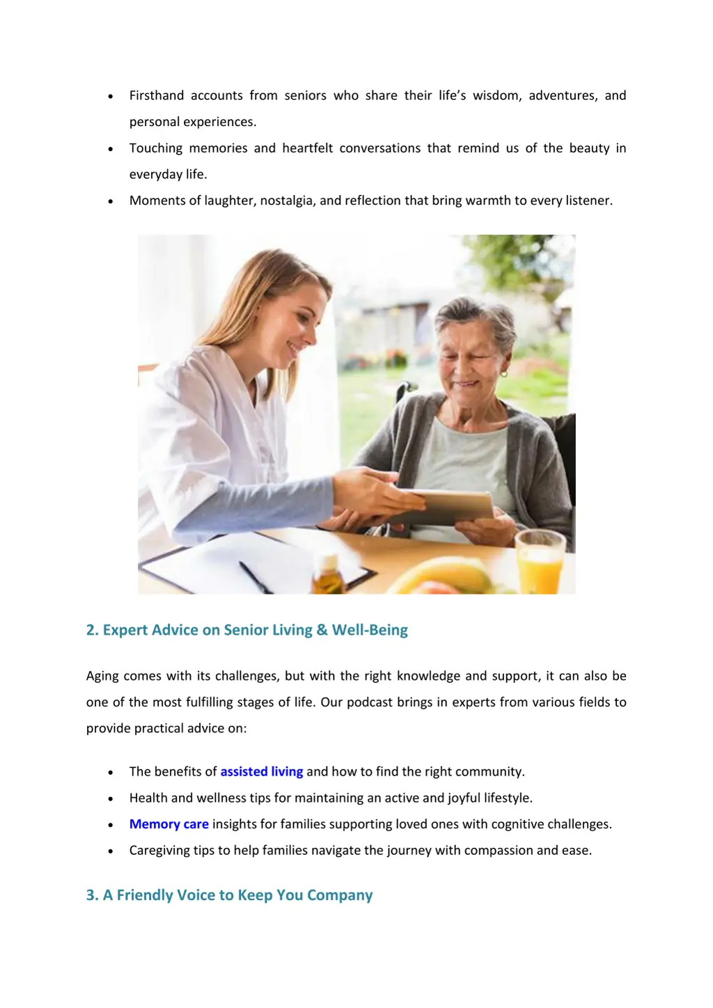 firsthand accounts from seniors who share their