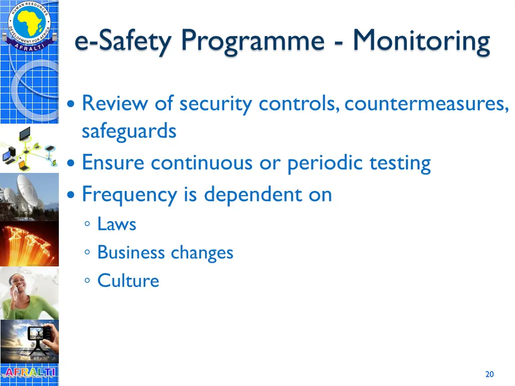 e safety programme monitoring