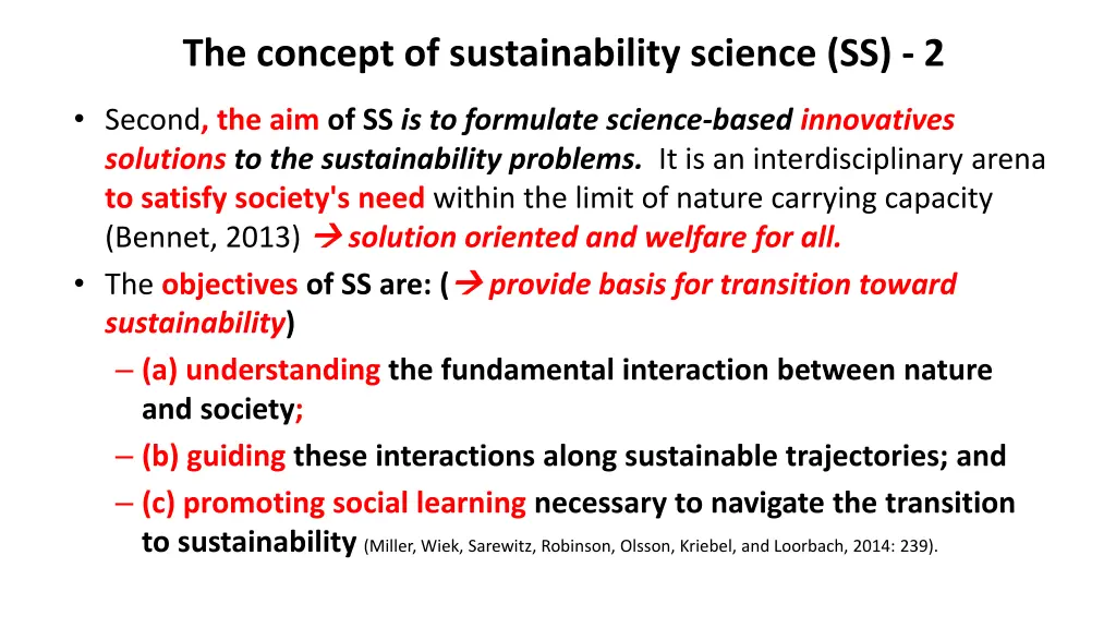 the concept of sustainability science ss 2