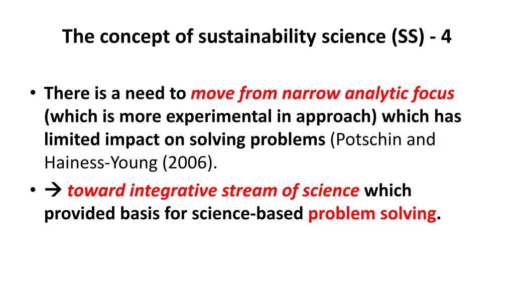 the concept of sustainability science ss 4