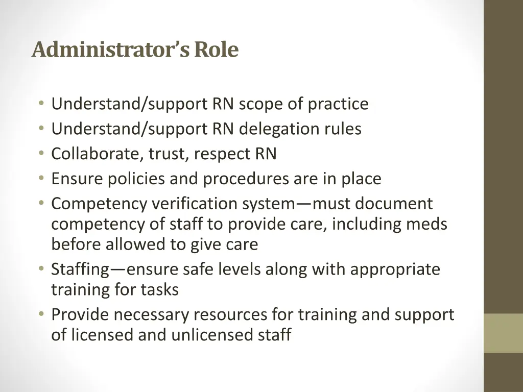 administrator s role