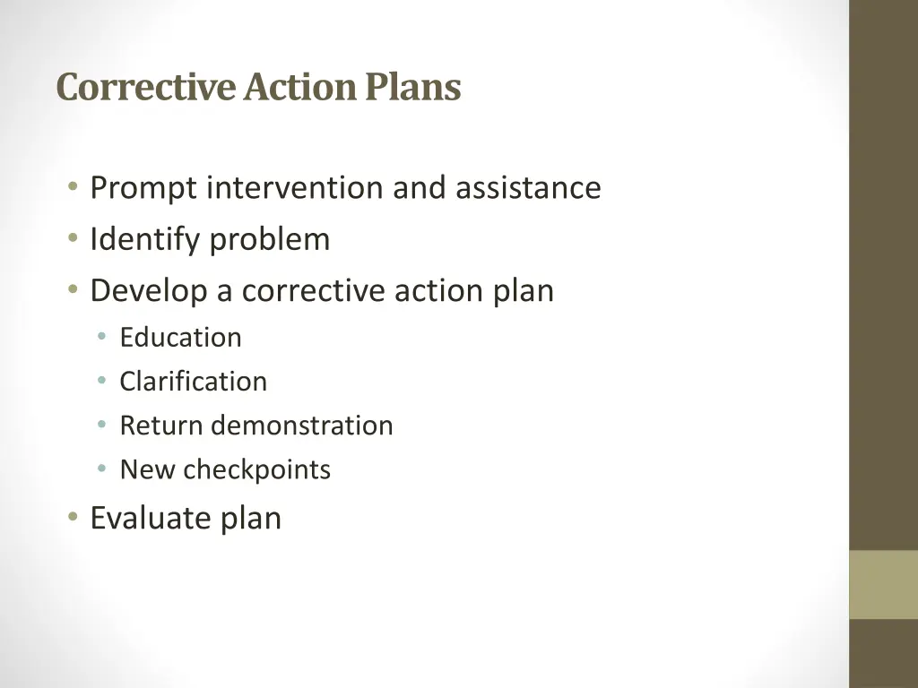 corrective action plans