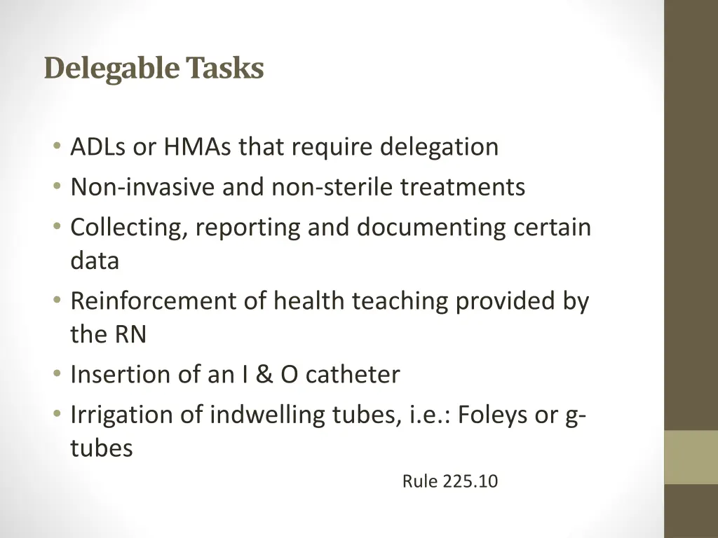 delegable tasks