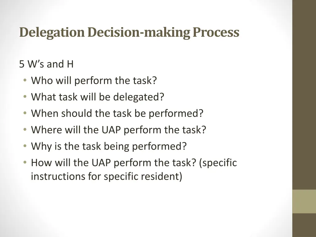 delegation decision making process