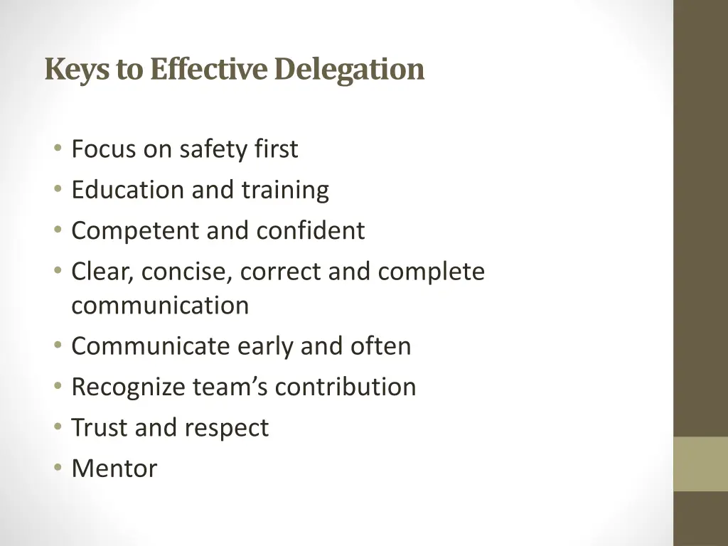 keys to effective delegation