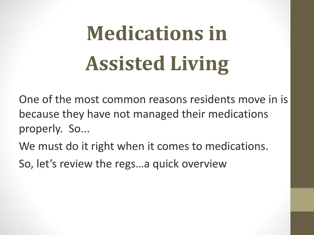 medications in assisted living