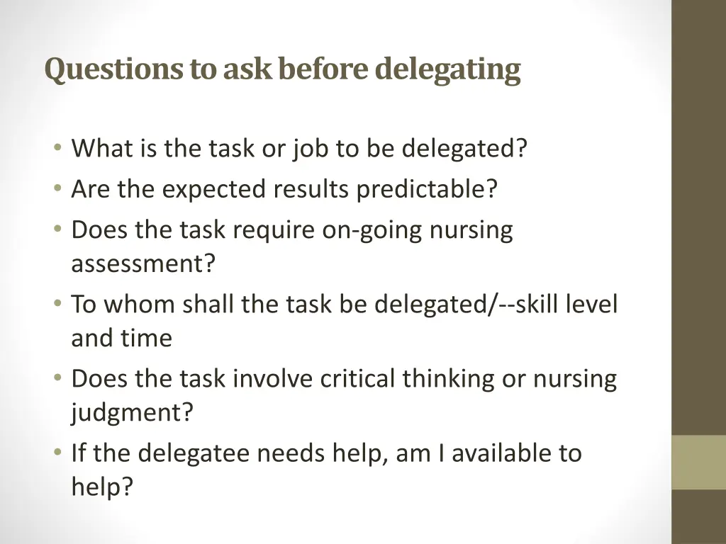 questions to ask before delegating
