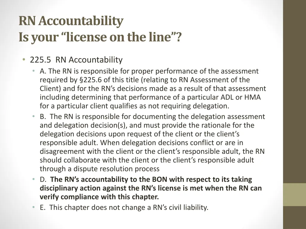 rn accountability is your license on the line