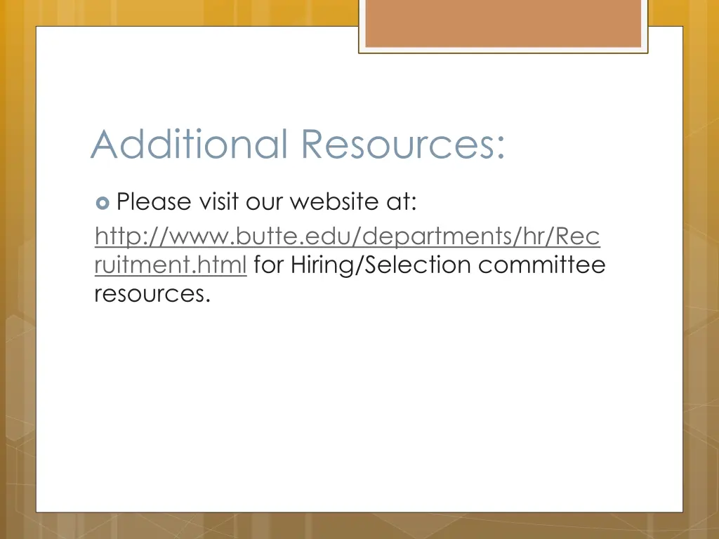 additional resources