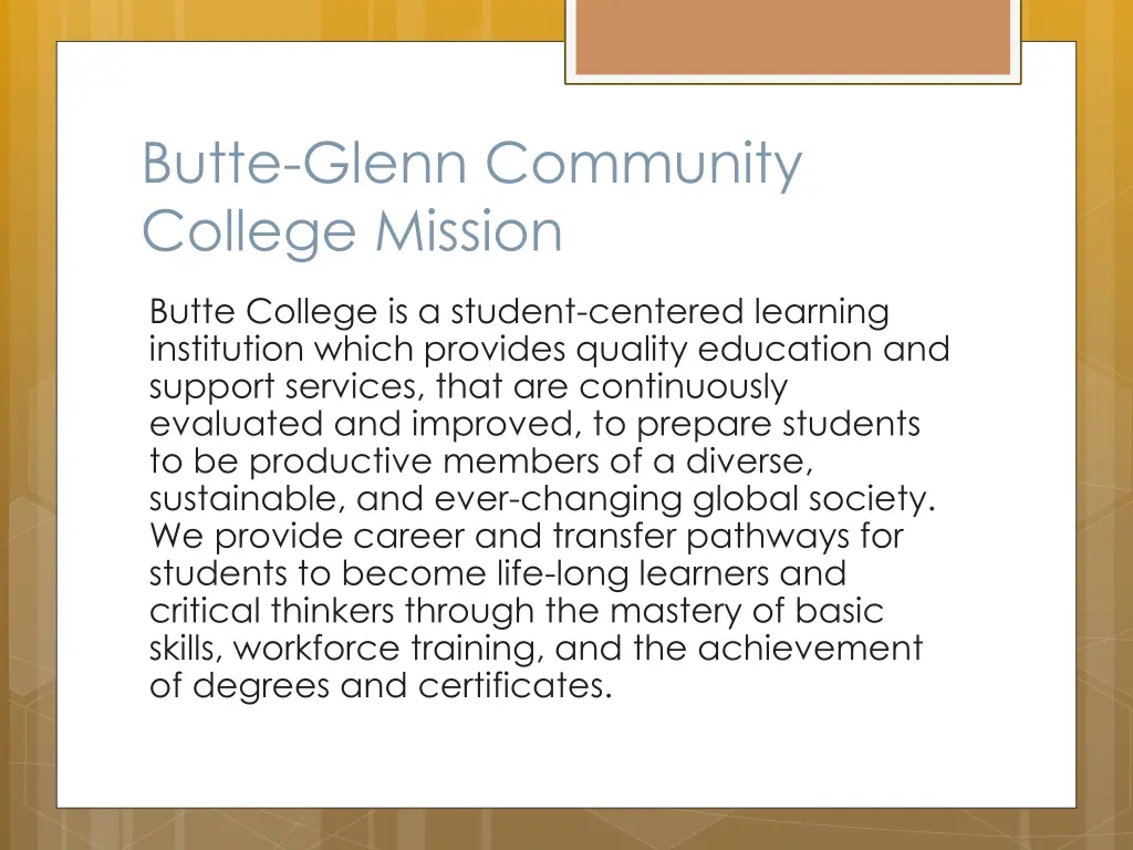 butte glenn community college mission
