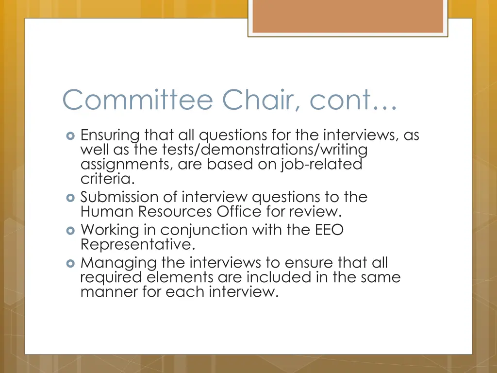 committee chair cont