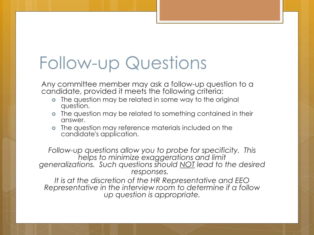 follow up questions