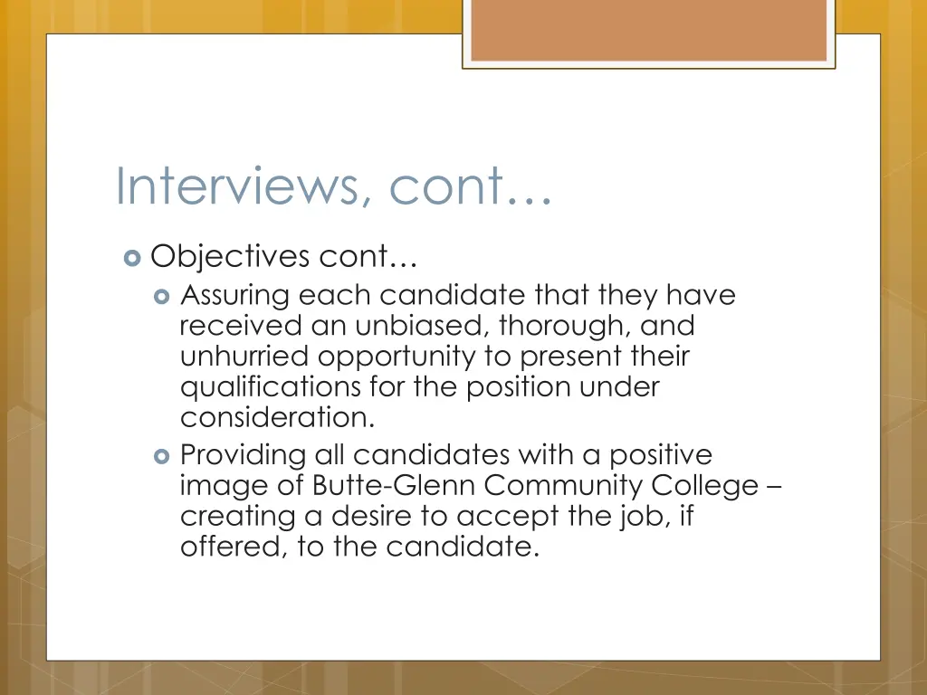 interviews cont