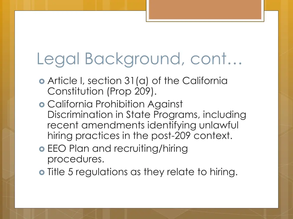 legal background cont
