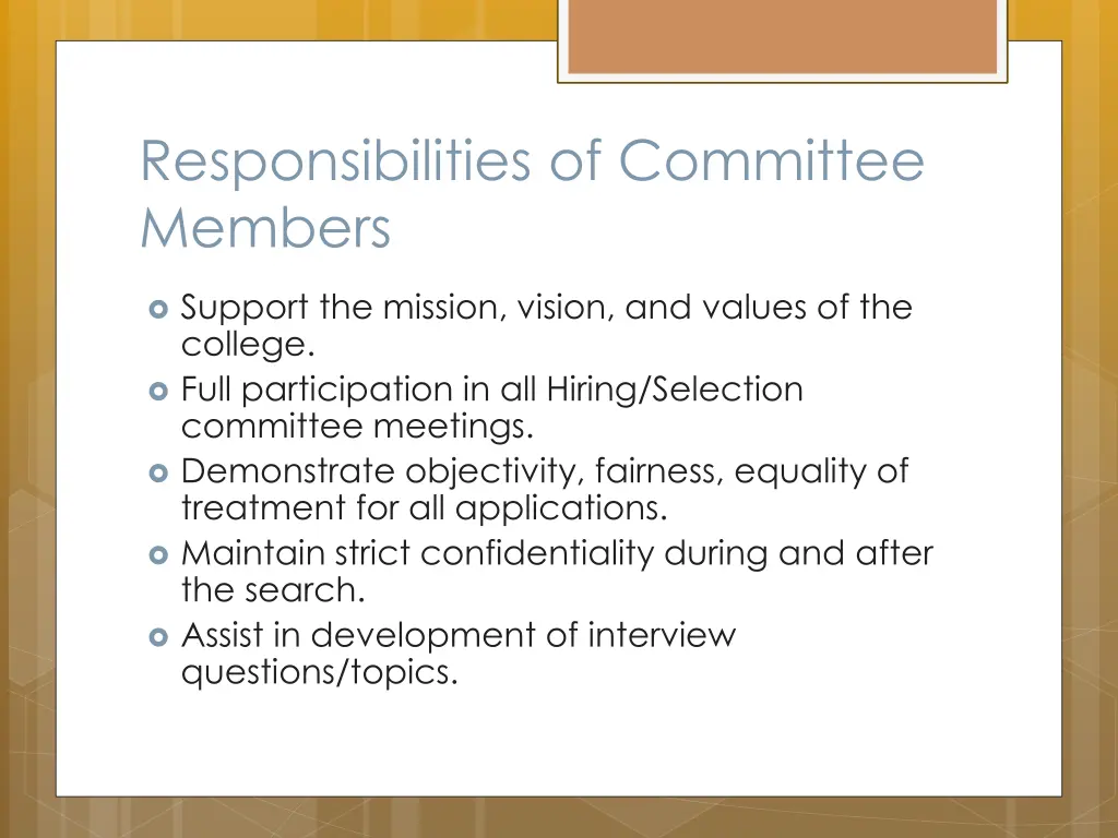 responsibilities of committee members