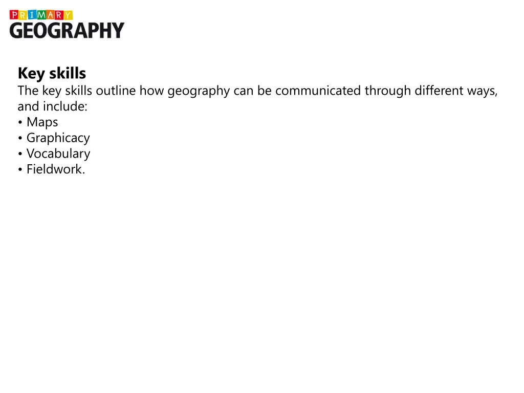 key skills the key skills outline how geography