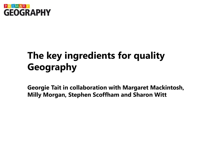 the key ingredients for quality geography