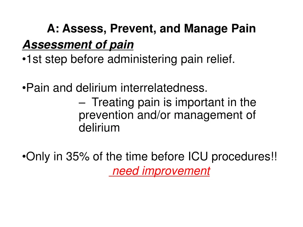a assess prevent and manage pain 1