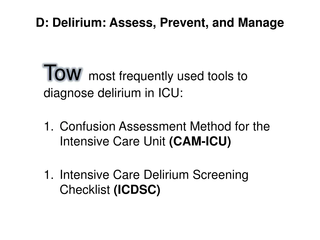 d delirium assess prevent and manage 1