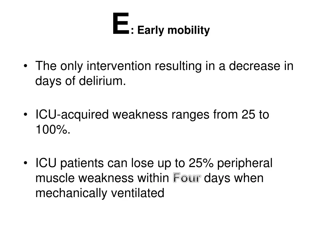 e early mobility