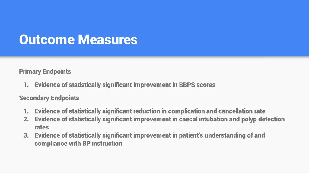 outcome measures