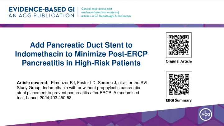 add pancreatic duct stent to indomethacin