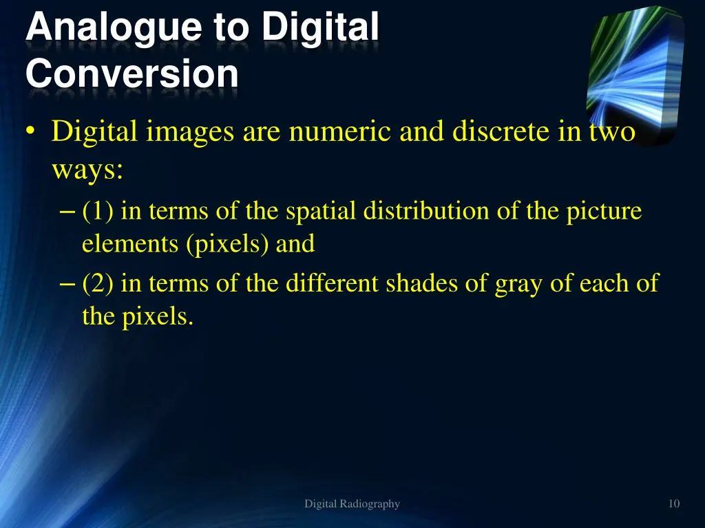 analogue to digital conversion