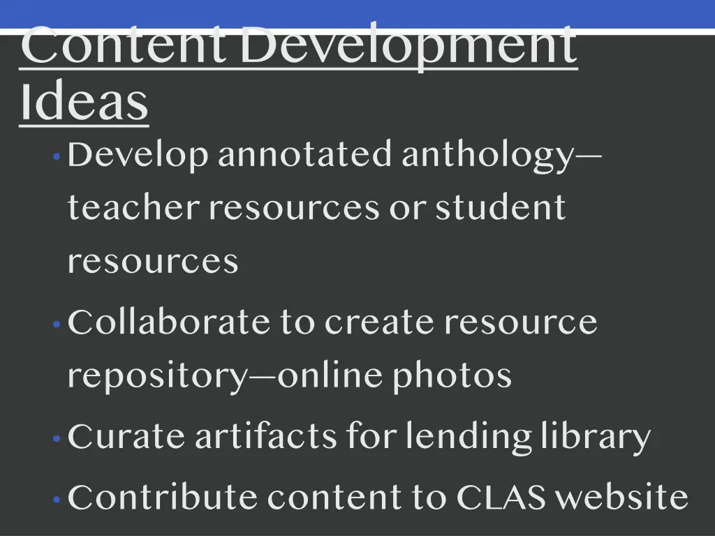 content development ideas develop annotated