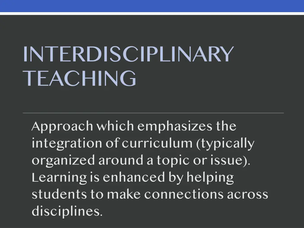 interdisciplinary teaching