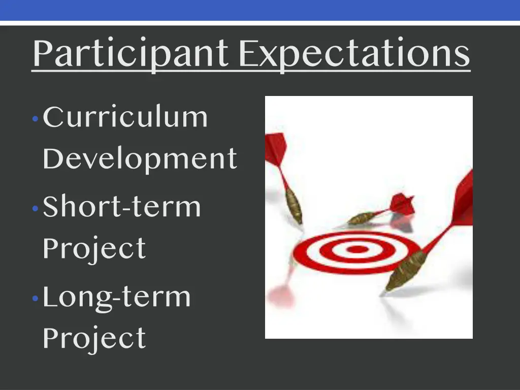 participant expectations curriculum development