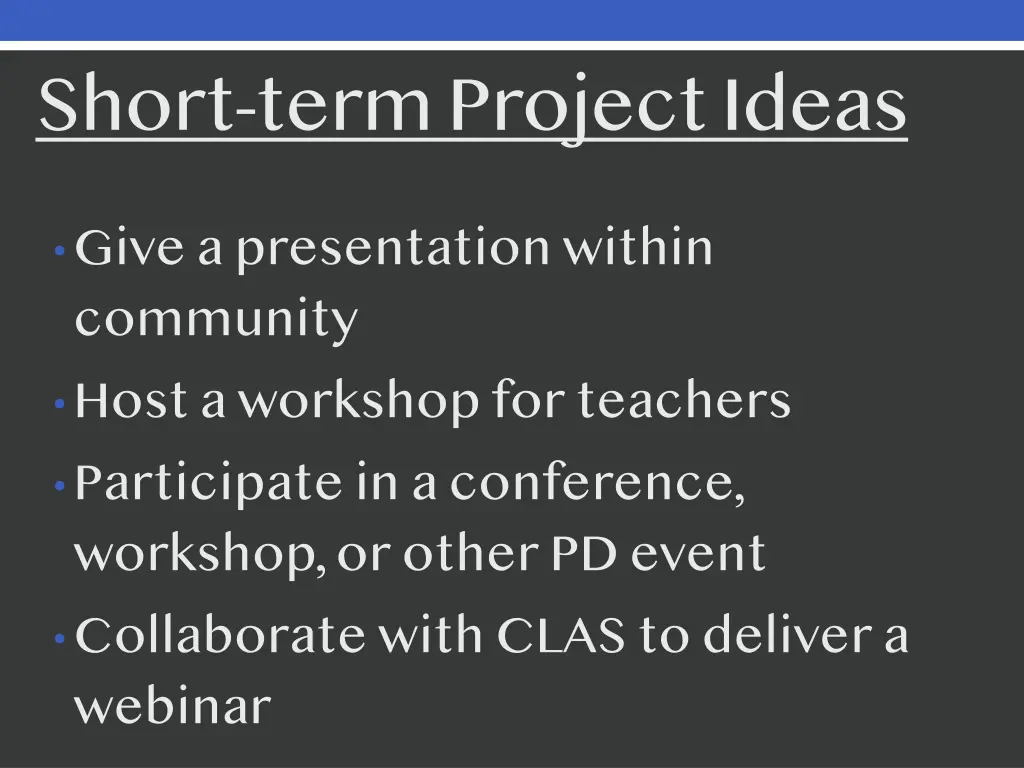 short term project ideas
