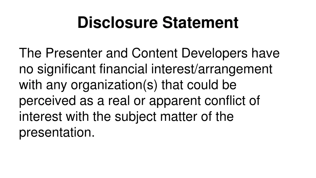 disclosure statement