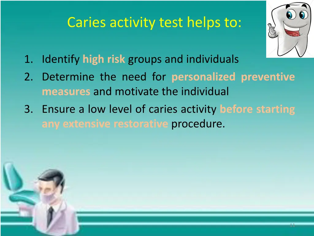 caries activity test helps to