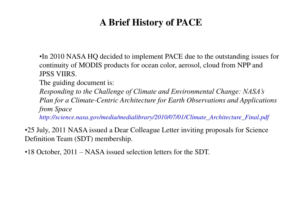 a brief history of pace
