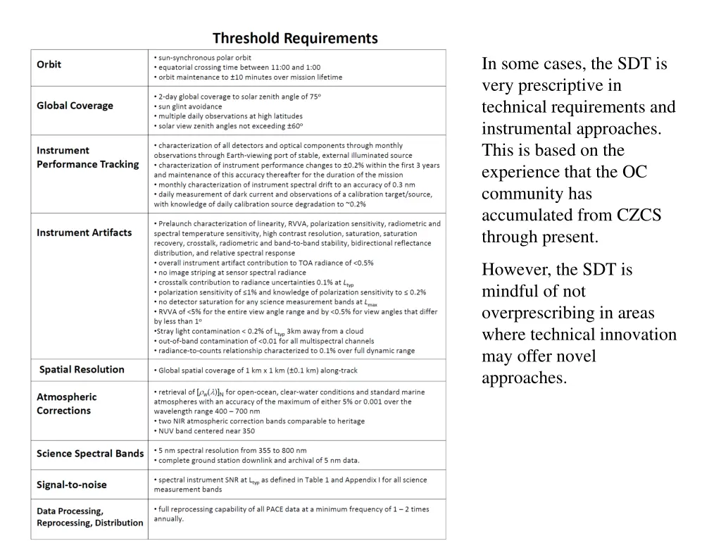 in some cases the sdt is very prescriptive