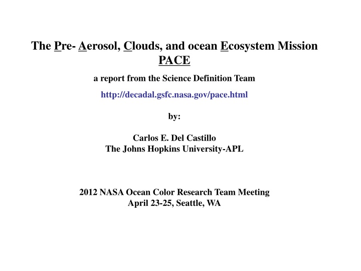 the pre aerosol clouds and ocean ecosystem