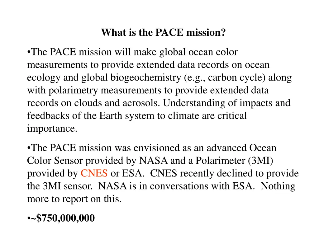 what is the pace mission