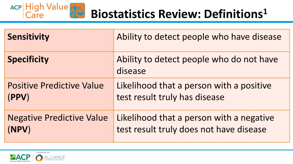 biostatistics review definitions 1