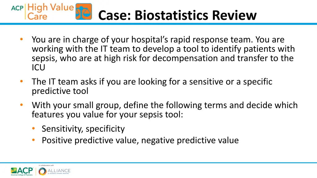 case biostatistics review