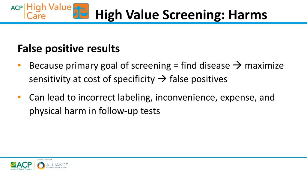 high value screening harms 1