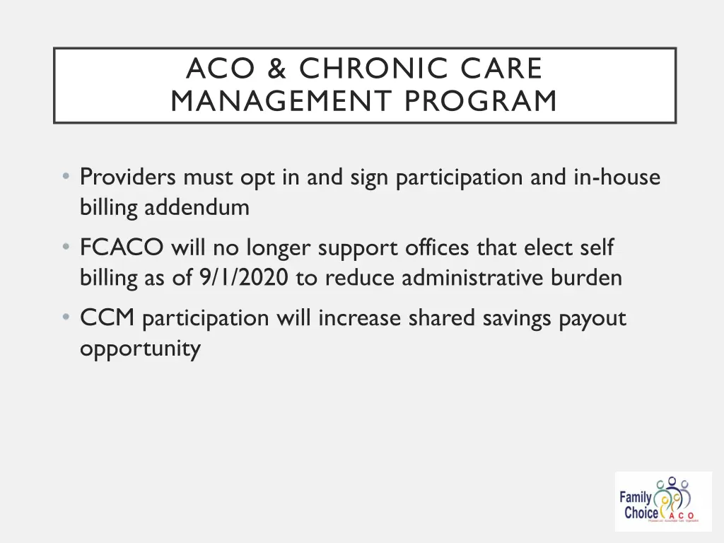 aco chronic care management program 1