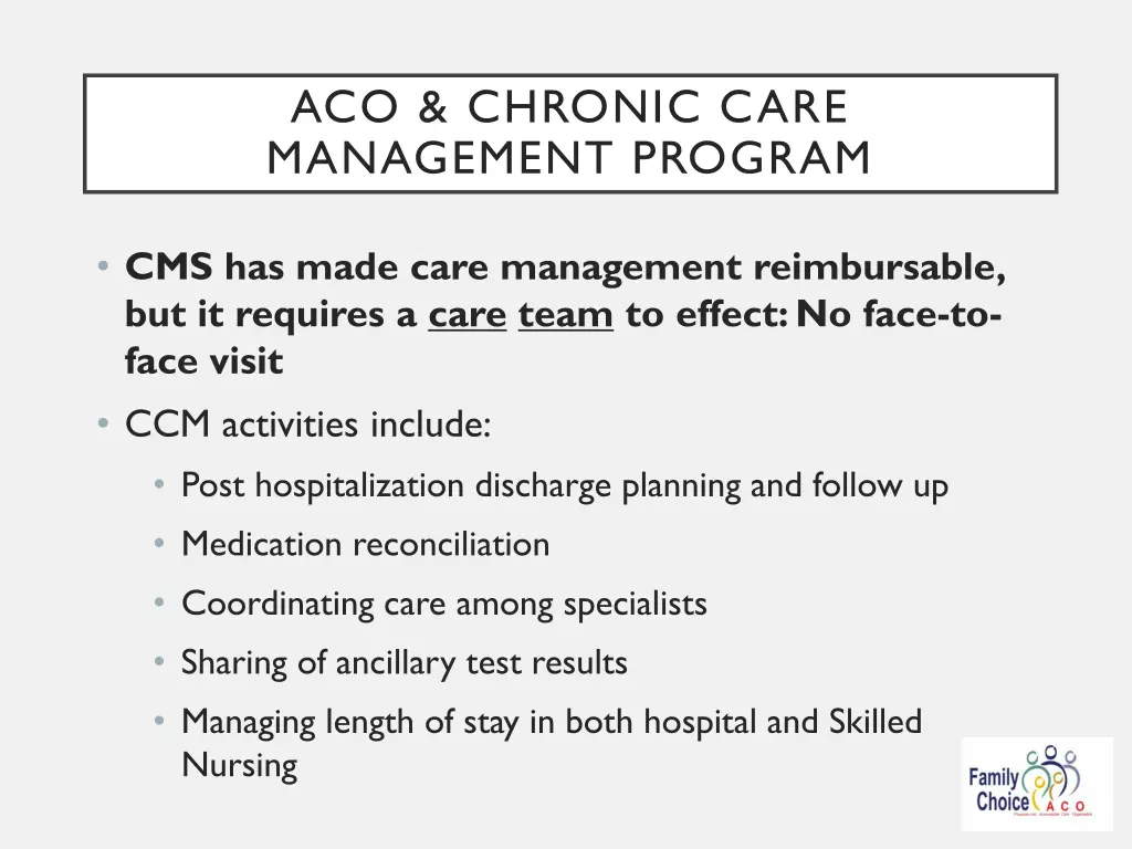 aco chronic care management program 3